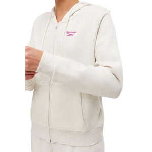 Reebok Size Extra Small French Terry Zip-Up Hoodie Heather Gray w/ Logo NWT